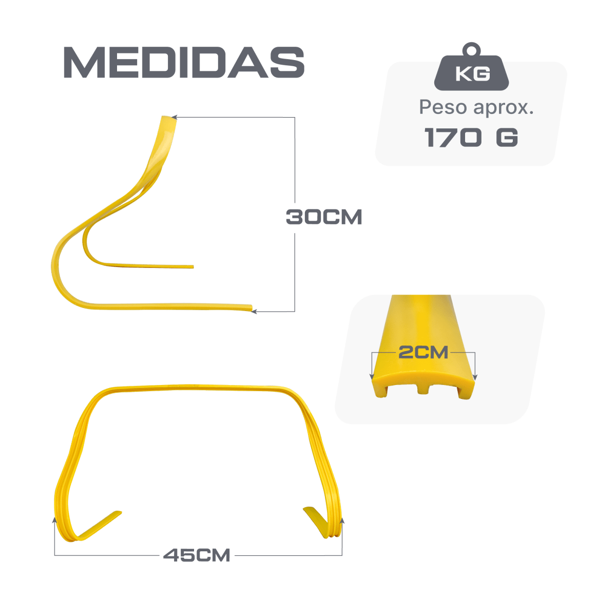 Barreirinha de agilidade em plástico flexível 30cm de altura Velden