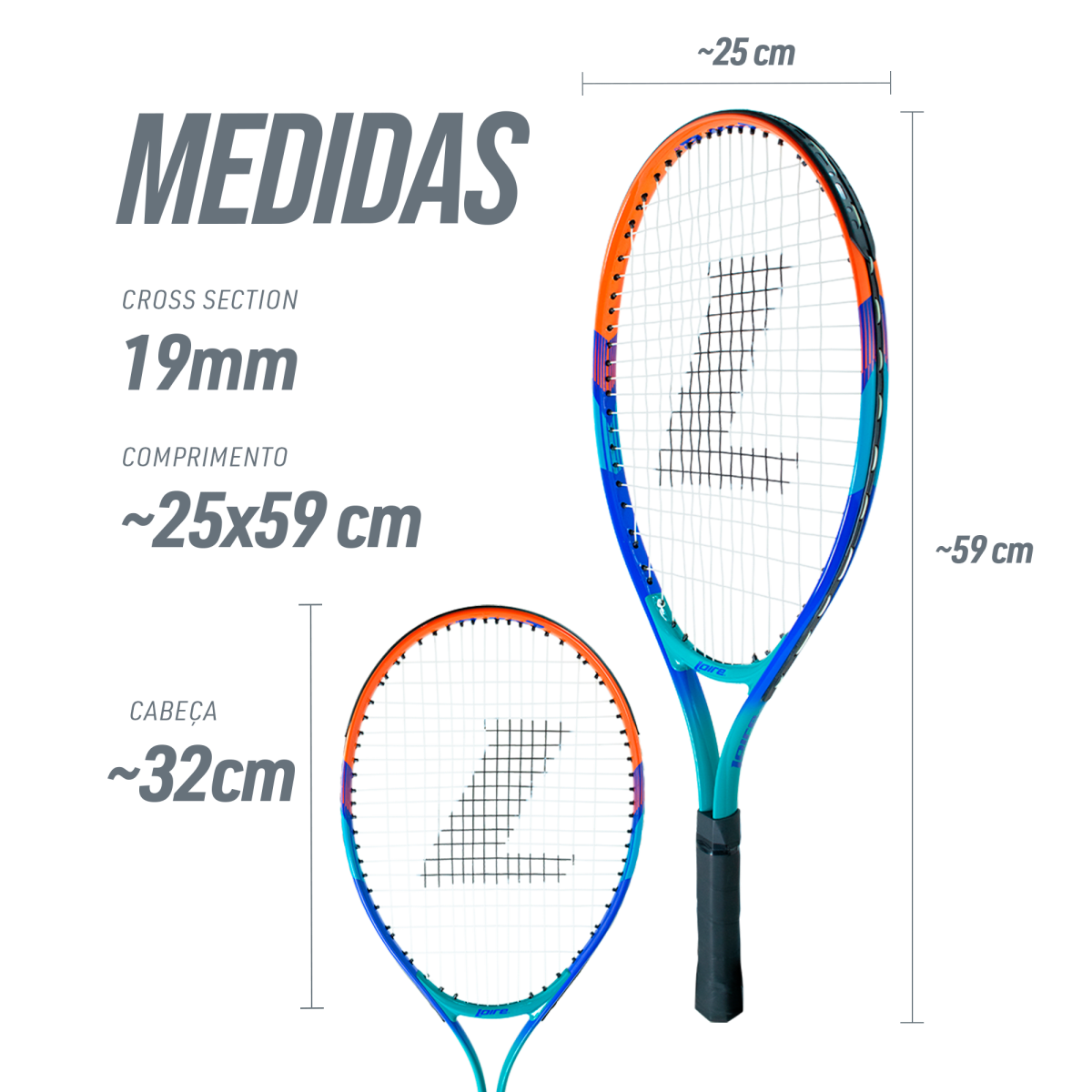 Raquete de Tênis 23" Juvenil Nova Play Encordoada Loire