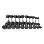 Kit Halteres Sextavados Emborrachados Pegada Cromada Envolst - Pares 1 a 10Kg