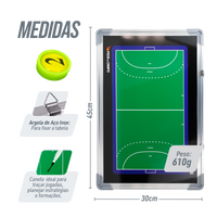 Quadro tático magnético de alumínio com acessórios 45x30 Pista e Campo - Handebol