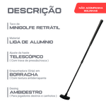 Taco de minigolfe retrátil 50 a 90cm em alumínio Neofun - Preto