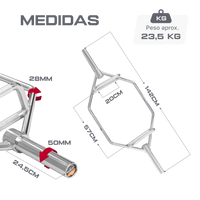 Barra Hexagonal Trap Bar Olimpica Cromada Envolst