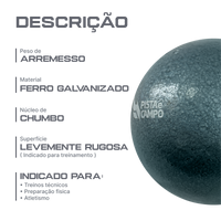 Peso de ferro 2kg Pista e Campo