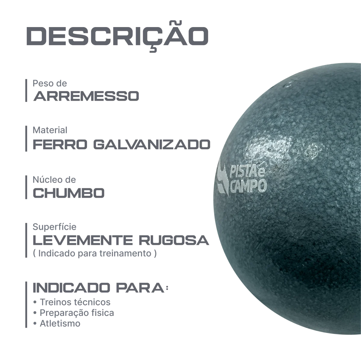 Peso de ferro 2kg Pista e Campo