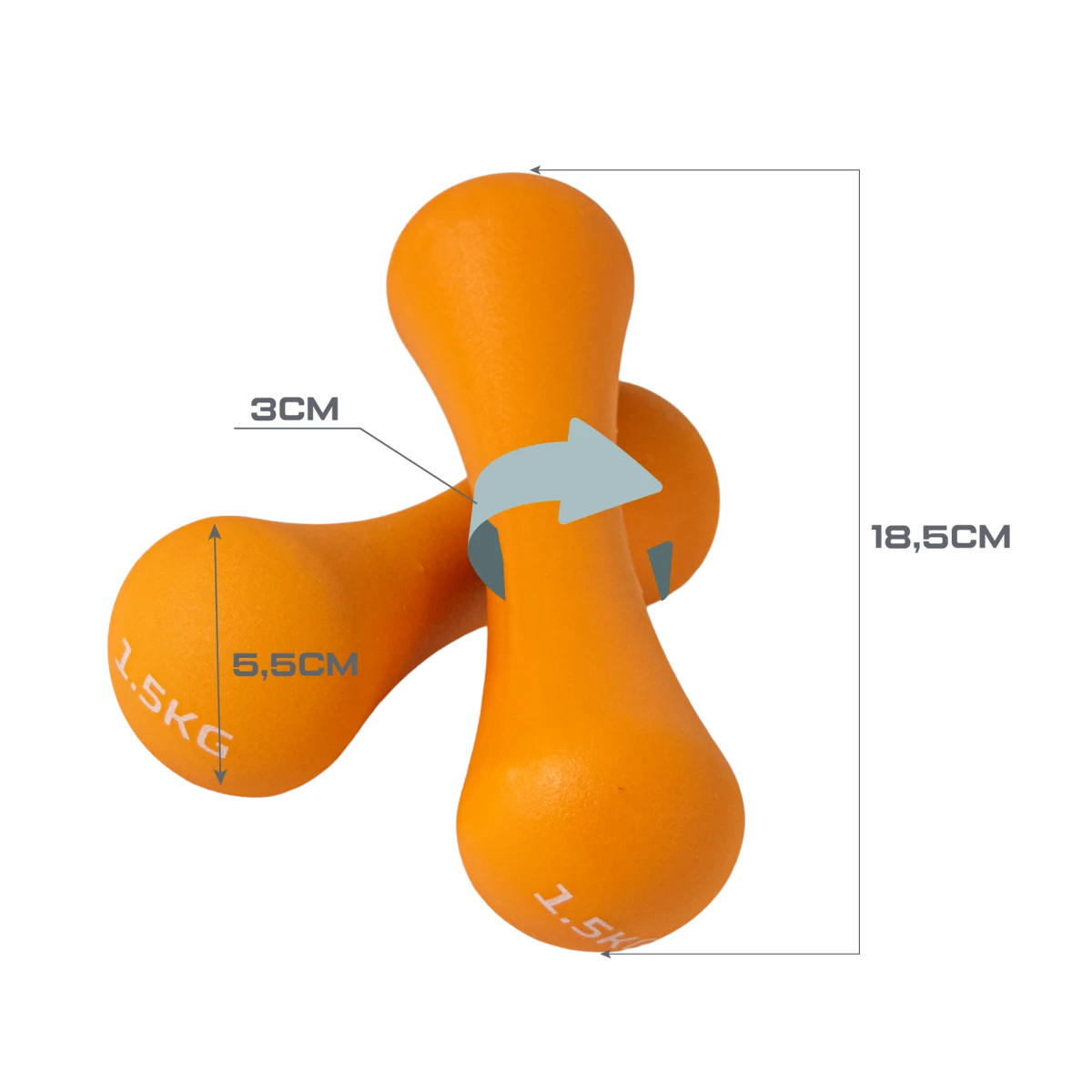Conjunto 6 Halteres Neoprene 0,5 1 e 1,5kg e Suporte Envolst