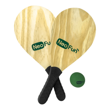 Raquete de Frescobol de Madeira com Bolinha NeoFun