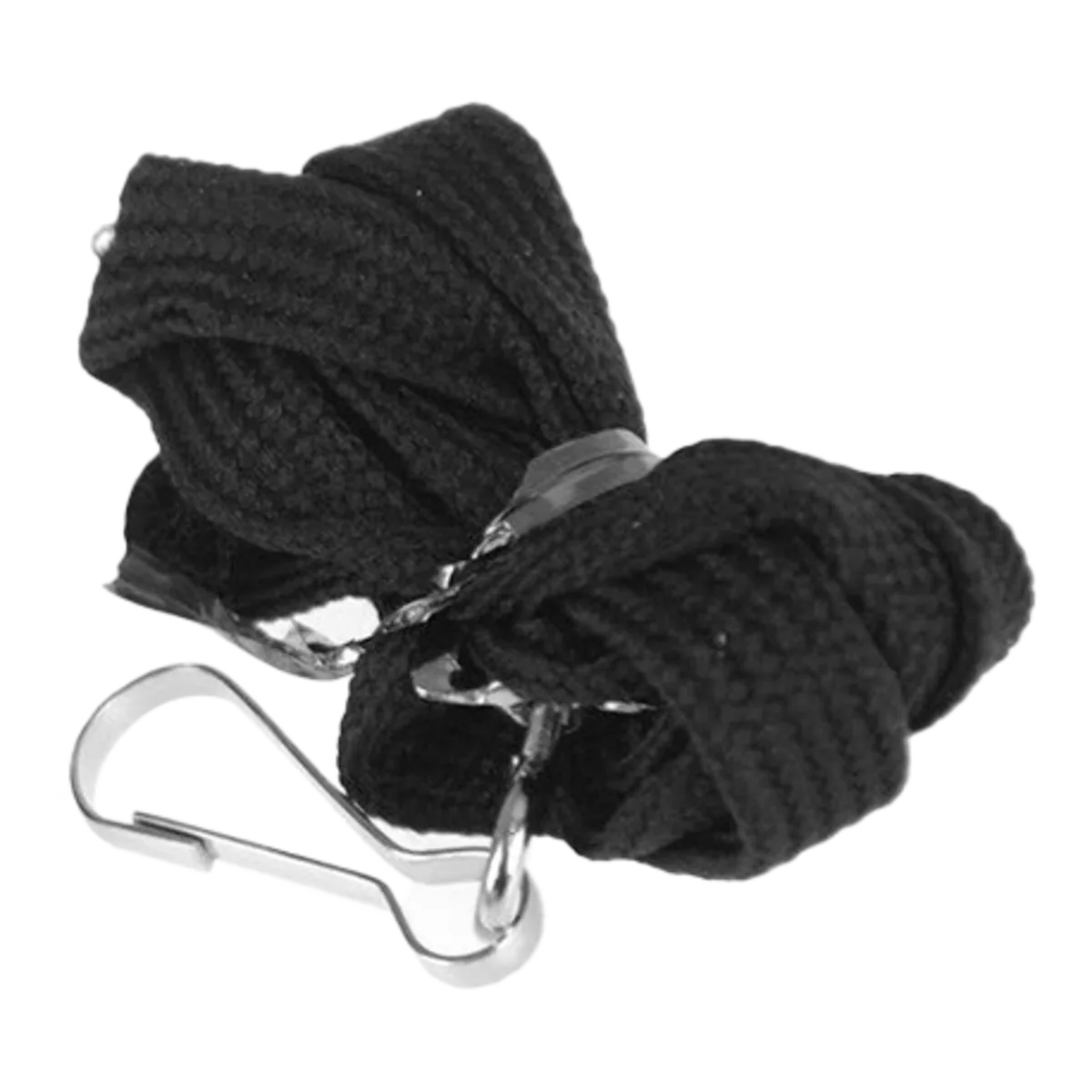 Apito de plástico tipo Fox com cordão Velden - Preto