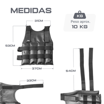 Colete com pesos para treinamento 10kg premium Pista e Campo
