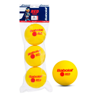 Bolinha bola de tênis de campo de espuma iniciantes Babolat Red Foam - pacote com 3 und