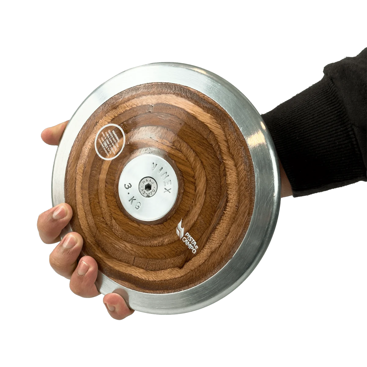 Disco de aço e madeira 3kg Pista e Campo