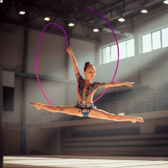 Corda Oficial Ginástica Rítmica 3m Gracios - Roxo e Rosa