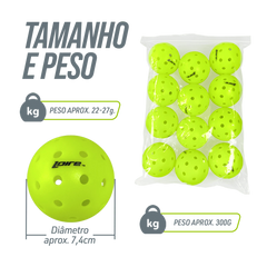 Kit 12 Bolas de Pickelball 40 furos Outdoor Loire