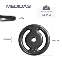 Anilha vazada revestida 10kg Pista e Campo