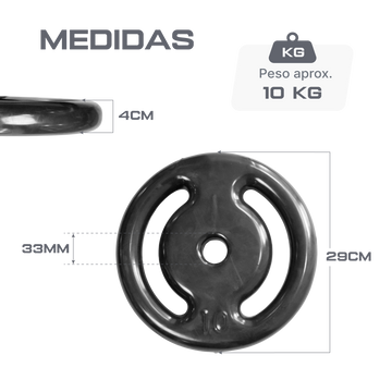 Anilha vazada revestida 10kg Pista e Campo