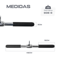 Puxador Barra Reta 48cm Pulley Cromado Maciço com Giro Envolst