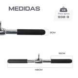 Puxador Barra Reta 48cm Pulley Cromado Maciço com Giro Envolst