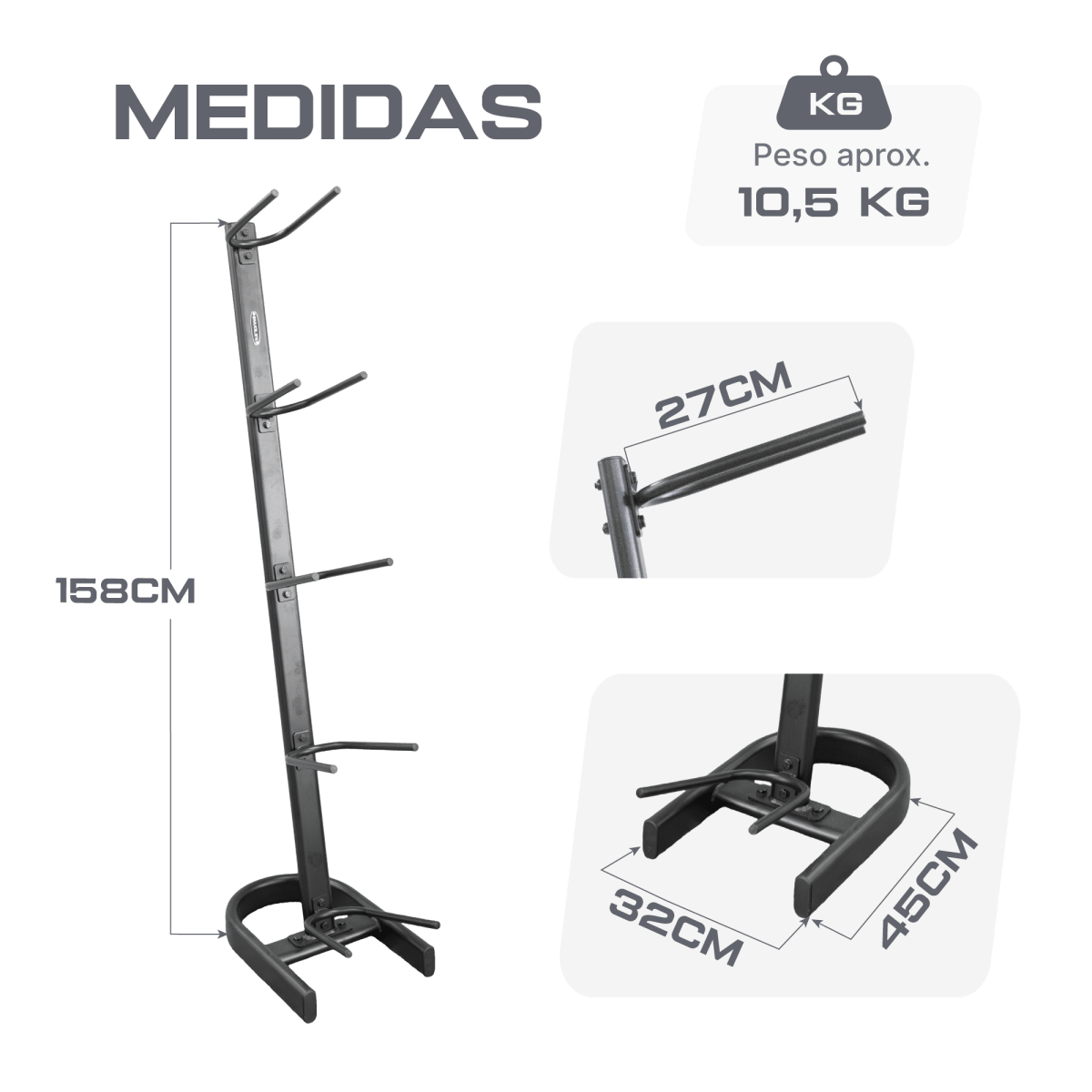 Suporte Expositor Torre para Medicine Ball Envolst