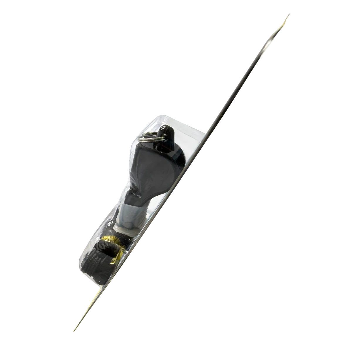 Apito de plástico tipo Fox com cordão Velden - Preto