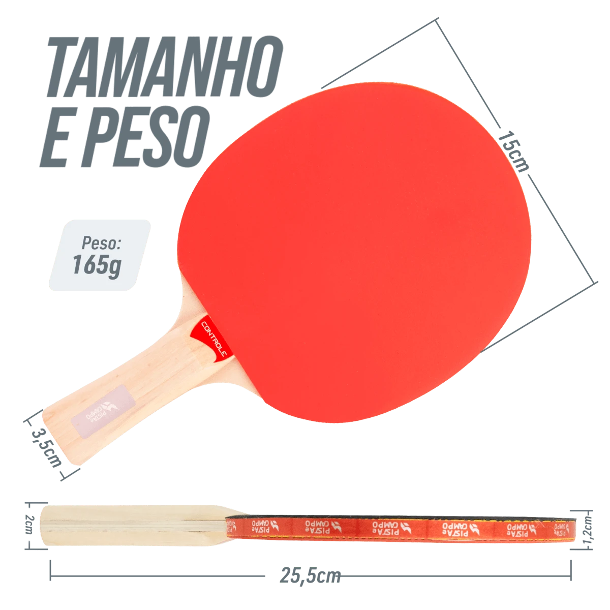 Raquete de tênis de mesa Controle Pista e Campo
