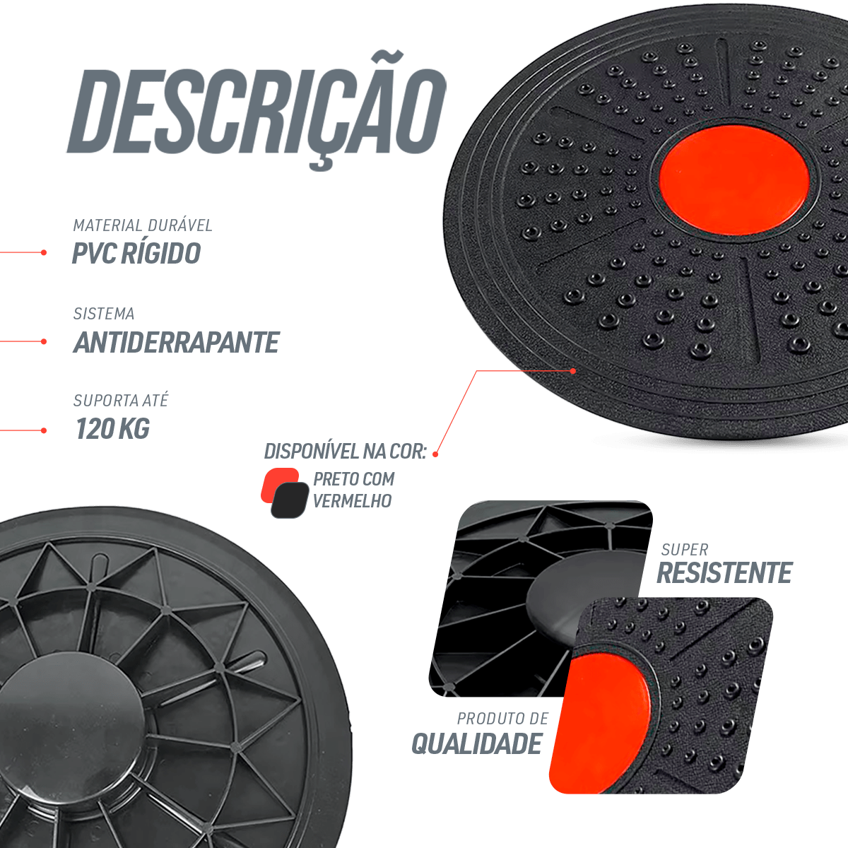 Disco de Equilíbrio Proprioceptivo 39cm Pista e Campo