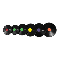 Disco de atletismo de borracha preto com centro colorido 1,50kg Pista e Campo