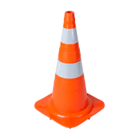 Cone de sinalização de trânsito flexível (emborrachado) refletivo 75cm NBR