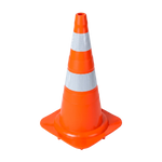 Cone de sinalização de trânsito flexível (emborrachado) refletivo 75cm NBR