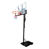 Tabela de basquete adulto móvel com poste, quadro de acrílico e aro modelo premium Velden