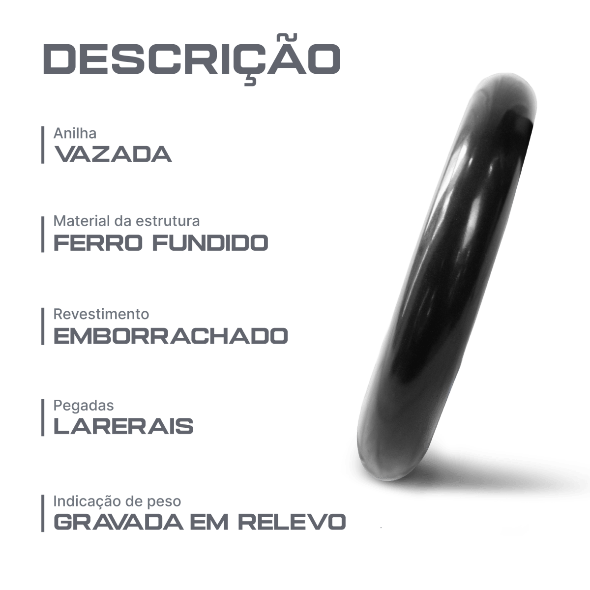 Anilha vazada emborrachada 1kg