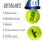 Bolinha/bola de tênis de campo Roland Garros Wilson - tubo com 3 und