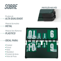 Placar de mesa estrutura metálica para pontuação e sets Pista e Campo