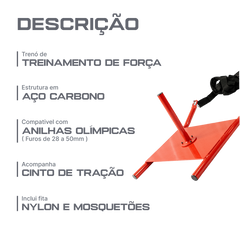 Trenó para treinamento de força reforçado (fechado) Pista e Campo