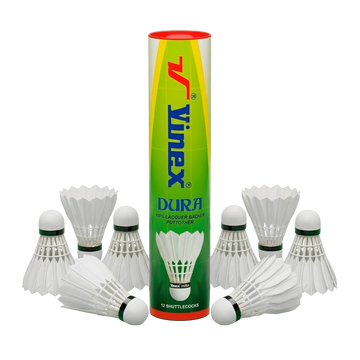 Peteca de Badminton com Penas Naturais 10Un Vinex