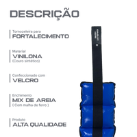 Tornozeleira caneleira em vinilona azul profissional 10kg Envolst - par