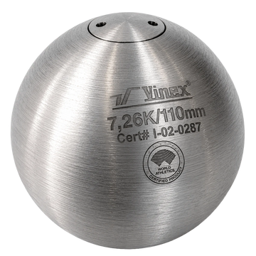 Peso de Atletismo 7,26kg 110mm Certificado WA-IAAF Aço Inox Vinex