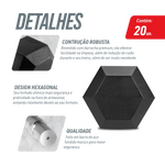 Kit Halteres Sextavados Emborrachados Pegada Cromada Envolst - Pares 1 a 10Kg