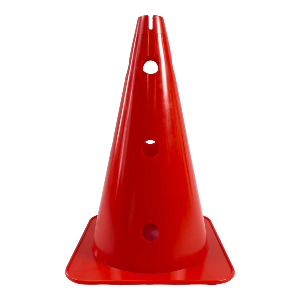 Cone de sinalização 38cm de plástico com furos premium reforçado Pista e Campo - Amarelo