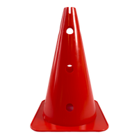 Cone de sinalização 38cm de plástico com furos premium reforçado Pista e Campo - Amarelo