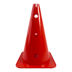 Cone de sinalização 38cm de plástico com furos premium reforçado Pista e Campo - Amarelo