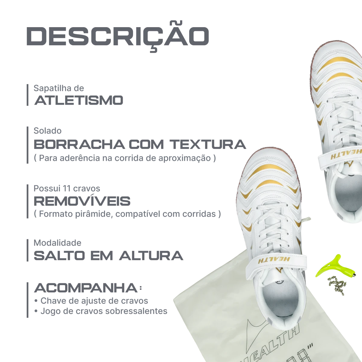 Sapatilha de atletismo para salto em altura Health
