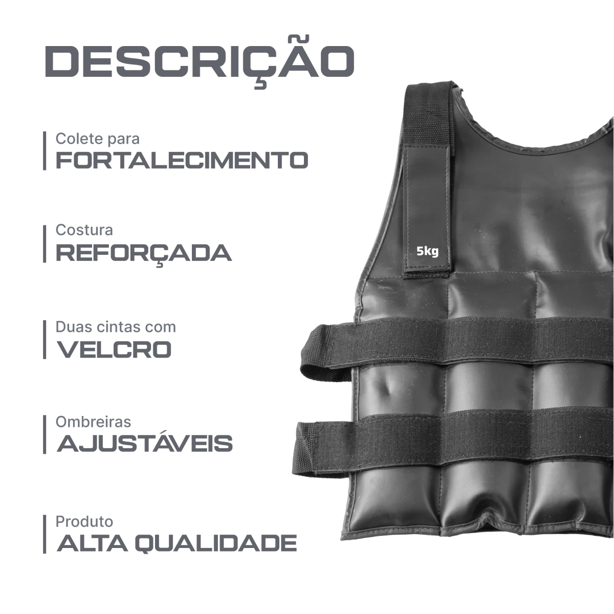 Colete com pesos para treinamento 5kg Envolst