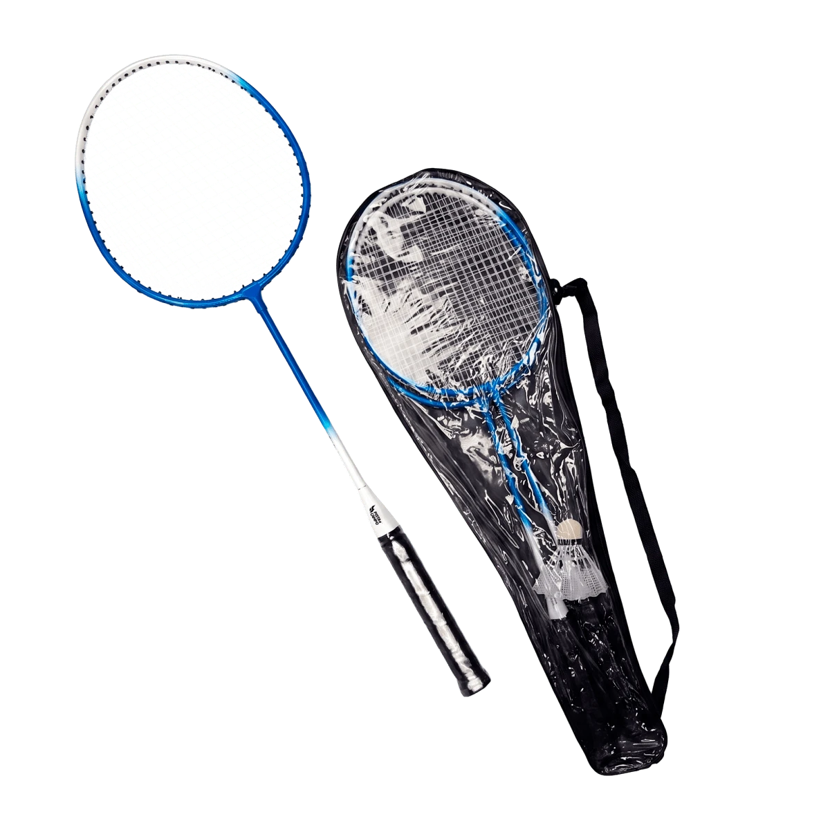 Kit de badminton com 02 raquetes de aço e 03 volantes Loire