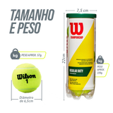 Bolinha/bola de tênis de campo Championship Regular Duty Wilson - tubo com 3 und