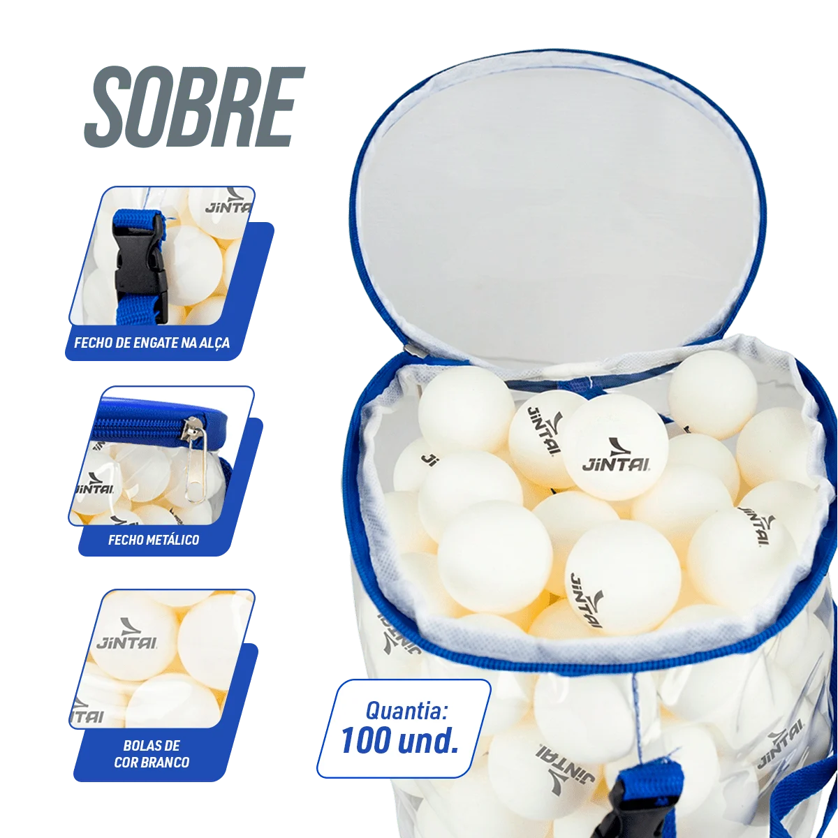Bolinha de tênis de mesa treinamento Pista e Campo - saco com 100 und - branca