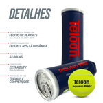 Bolas de Tênis Teloon POUND PRO + ITF tubo com 3 un.