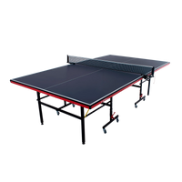 Mesa de tenis de mesa de aco e madeira azul com rede 6202-18MM