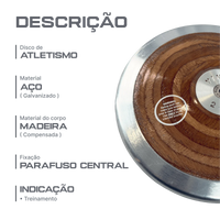 Disco de aço e madeira 2,5kg Pista e Campo