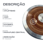 Disco de aço e madeira 2,5kg Pista e Campo