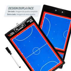 Prancheta tática magnética dupla face com caneta para treinamento de Futsal Pista e Campo