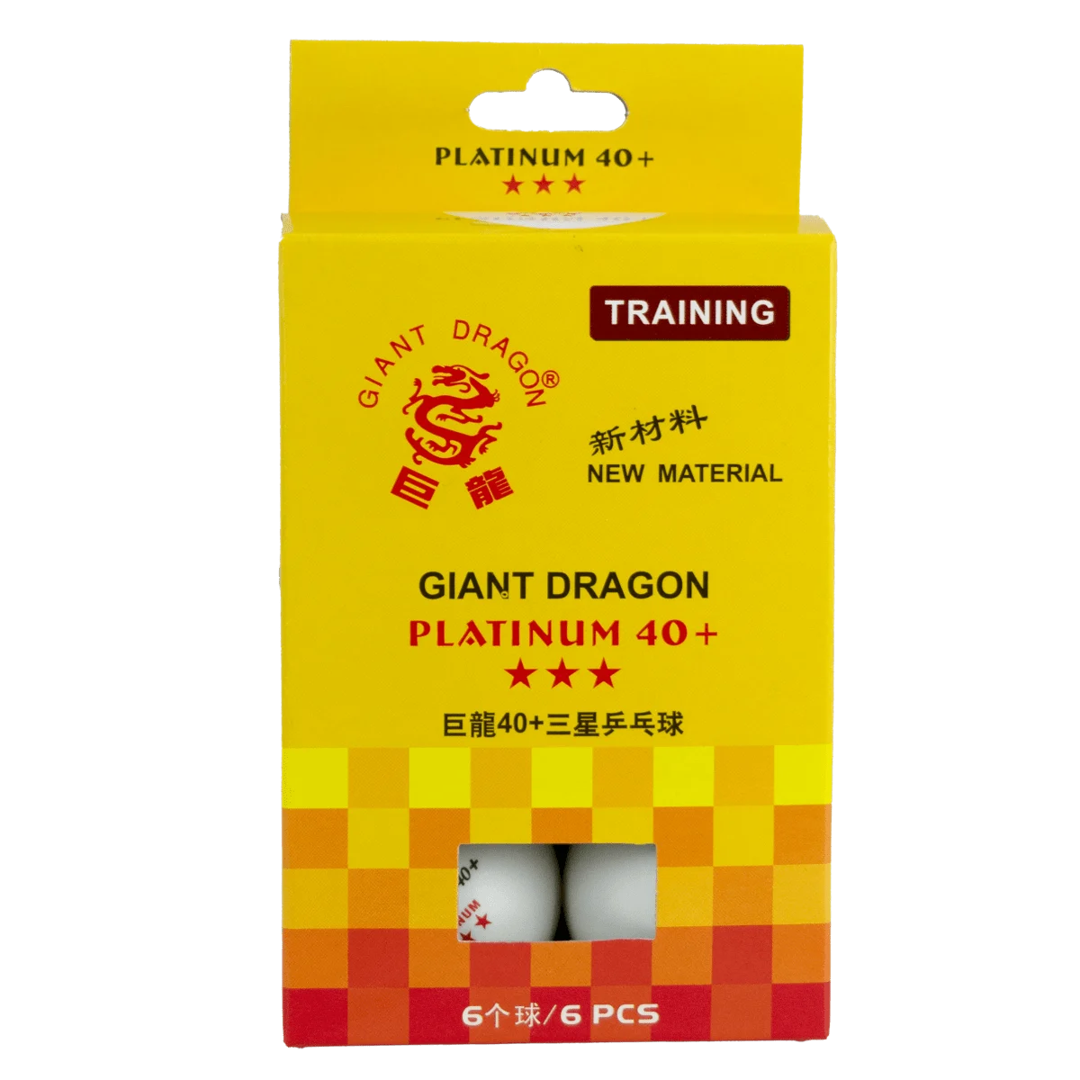 Bolinha de tênis de mesa 3 estrelas Platinium Giant Dragon - cnj com 6 und - BRANCA